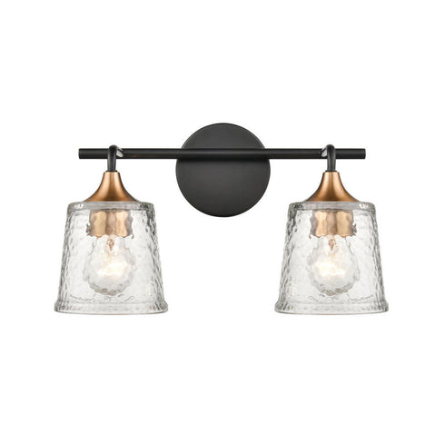 Elk Hamy 15 Inch Wide 2 Light Vanity Light in Matte Black Model: 18681/2