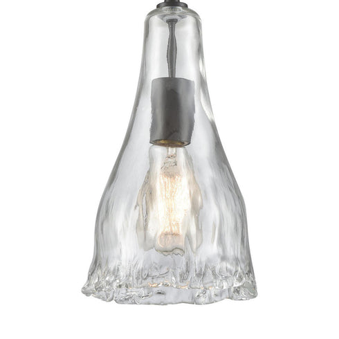 Elk Hand Formed Glass 1 Light MINI PENDANT in Oil Rubbed Bronze Finish Model: 10446/1