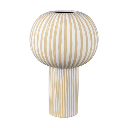 Elk Hawking Striped Vase Large in White Finish Model: H0017-10640