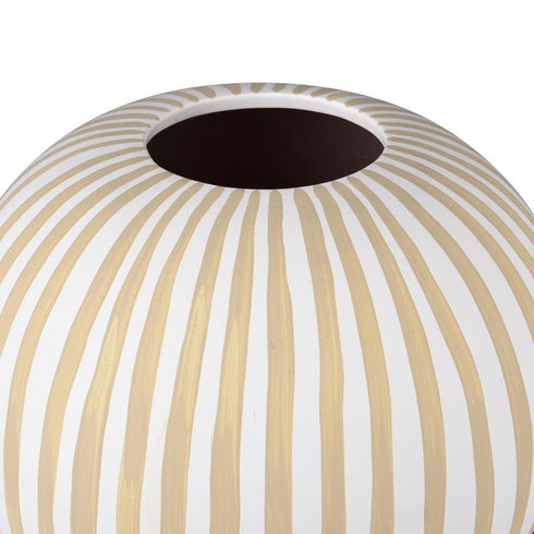 Elk Hawking Striped Vase Large in White Finish Model: H0017-10640