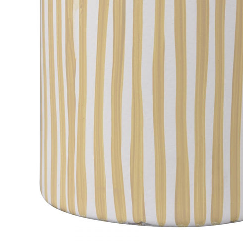 Elk Hawking Striped Vase Large in White Finish Model: H0017-10640