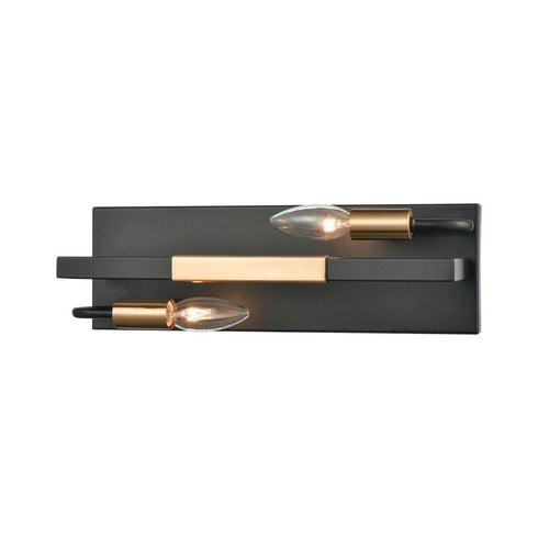 Elk Heathrow VANITY LIGHT in Matte Black Finish Model: 15452/2