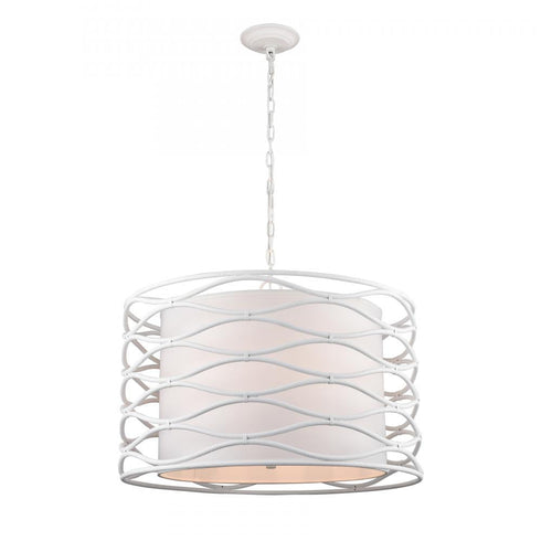 Elk Hillcrest 24 Inch Wide 4 Light Pendant in Dry White Finish Model: H0019-9612