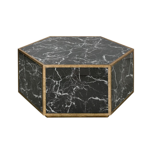 Elk Homer COFFEE TABLE in Black Marble Finish Model: 1114-411