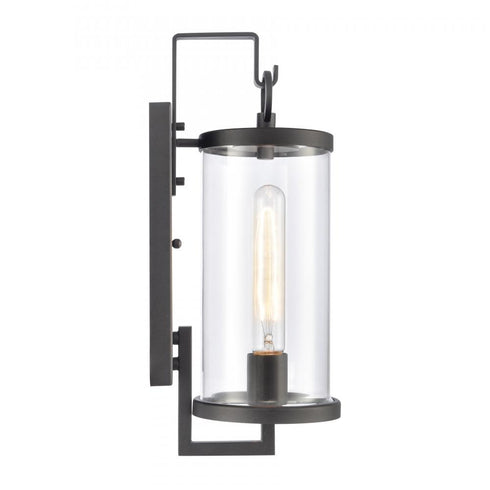 Elk Hopkins 15.75 Inch High 1 Light Outdoor Sconce Charcoal Black Model: 89490/1