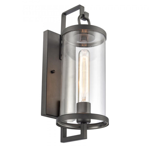Elk Hopkins 15.75 Inch High 1 Light Outdoor Sconce Charcoal Black Model: 89490/1