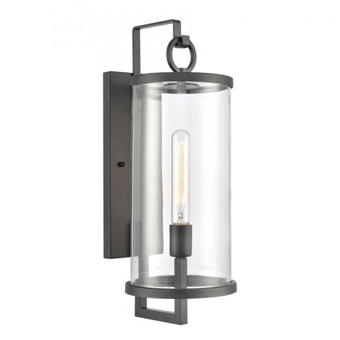 Elk Hopkins 20.25 Inch High 1 Light Outdoor Sconce Charcoal Black Model: 89492/1