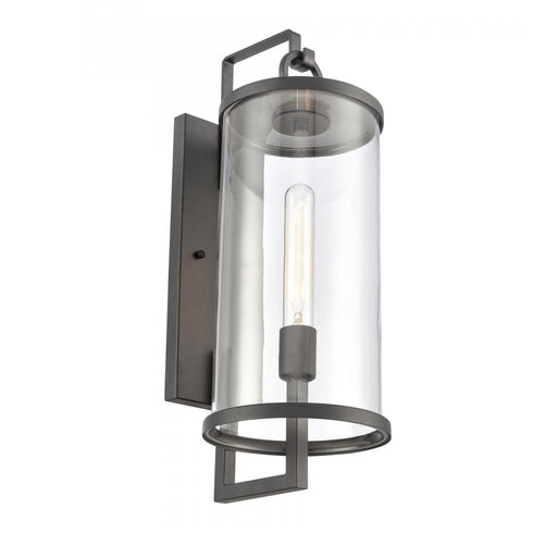 Elk Hopkins 20.25 Inch High 1 Light Outdoor Sconce Charcoal Black Model: 89492/1