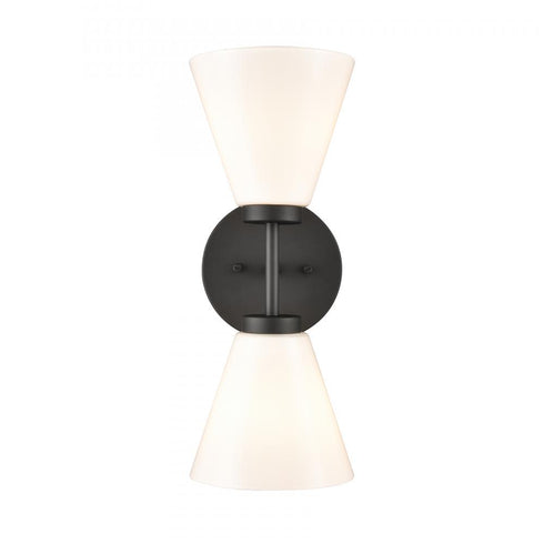 Elk Houghton 15 Inch High 2 Light Vanity Light in Matte Black Model: EC89262/2