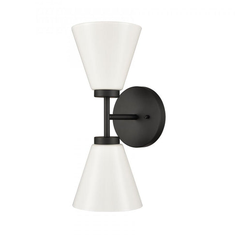 Elk Houghton 15 Inch High 2 Light Vanity Light in Matte Black Model: EC89262/2
