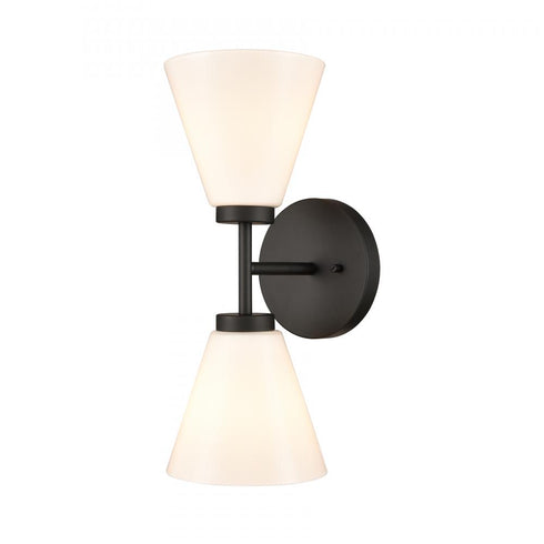 Elk Houghton 15 Inch High 2 Light Vanity Light in Matte Black Model: EC89262/2