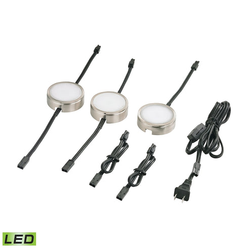 Elk Housings 3 Light UNDER CABINET UTILITY in Satin Nickel Finish Model: MLE313-5-16MK