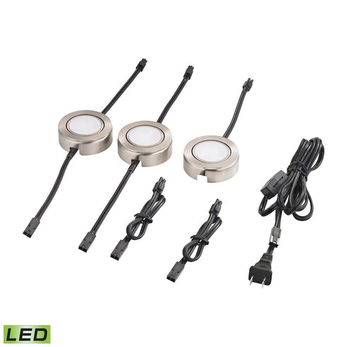 Elk Housings 3 Light UNDER CABINET UTILITY in Satin Nickel Finish Model: MLE433-5-16MK