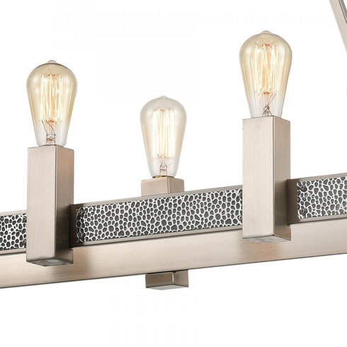 Elk Impression ISLAND LIGHT in Satin Nickel Hammered Satin Nickel Hammered Satin Nickel Finish Model: D4680