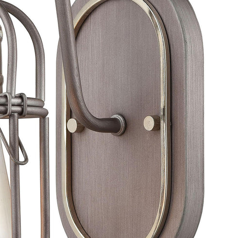 Elk Industrial Cage VANITY LIGHT in Weathered Zinc Polished Nickel Polished Nickel Finish Model: 55061/1