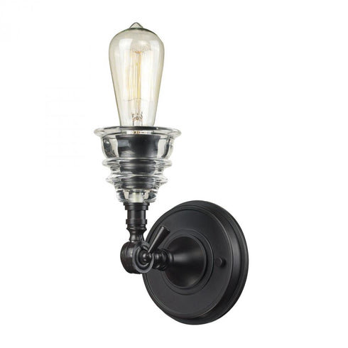 Elk Insulator Glass 1 Light Wall Sconce In Oiled Bro in Oiled Bronze Finish Model: 66810-1