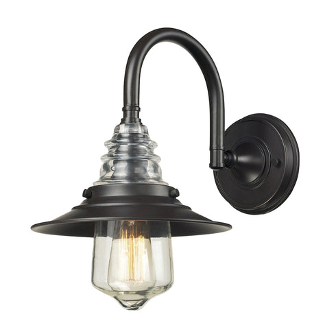 Elk Insulator Glass SCONCE in Oiled Bronze Finish Model: 66812-1