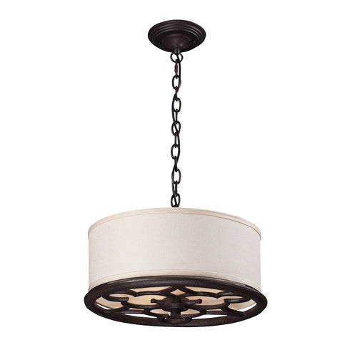 Elk Ironton 3 Light PENDANT in Vintage Rust Finish Model: 65115-3
