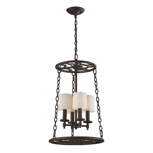 Elk Ironton 4 Light CHANDELIER in Vintage Rust Finish Model: 65116-4
