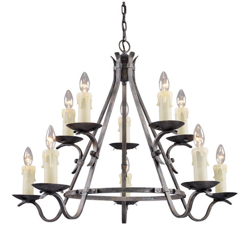Elk Jamestown 10 Light CHANDELIER in Moonlit Rust Finish Model: 65003-5+5