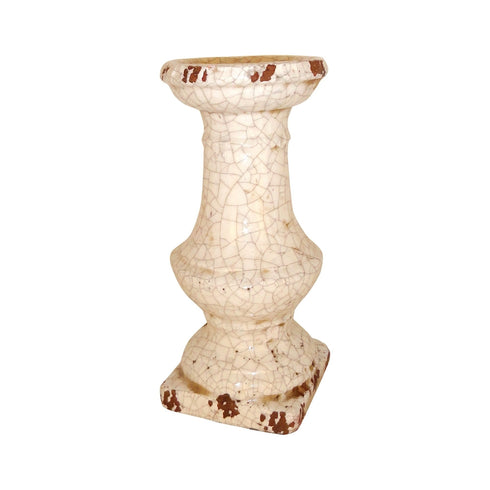 Elk Jardin Garden Pillar 14 Inch in White Crackle Finish Model: 564543