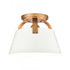 Elk Jepson 9.5 Inch Wide 1 Light Semi Flush Mount in Matte White with Antique Gold Model: 90190/1