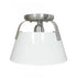 Elk Jepson 9.5 Inch Wide 1 Light Semi Flush Mount in Matte White with Brushed Nickel Model: 90180/1