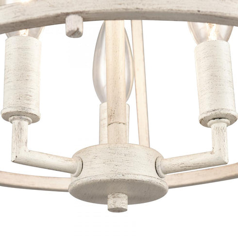 Elk Joanie 13 Inch Wide 3 Light Semi Flush Mount in Antique White Model: EC89683/3
