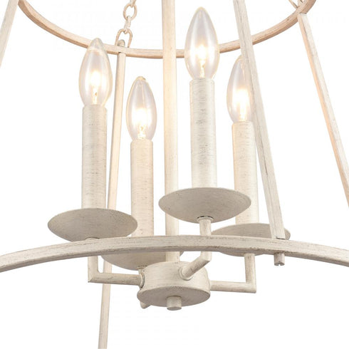 Elk Joanie 17.25 Inch Wide 4 Light Pendant in Antique White Model: EC89684/4