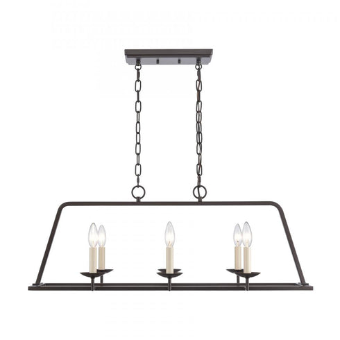 Elk Joanie 34 Inch Wide 6 Light Linear Chandelier in Old Bronze Model: EC89695/6