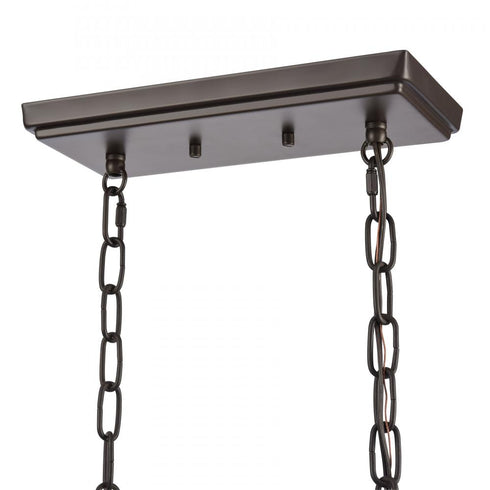 Elk Joanie 34 Inch Wide 6 Light Linear Chandelier in Old Bronze Model: EC89695/6
