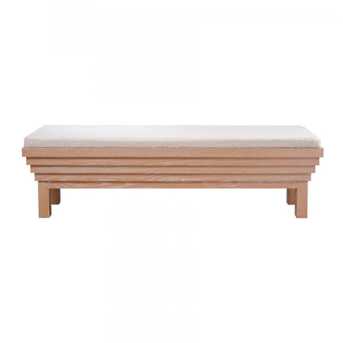 Elk Joanne Bench in Light Oak with Boucle Model: H0015-10821
