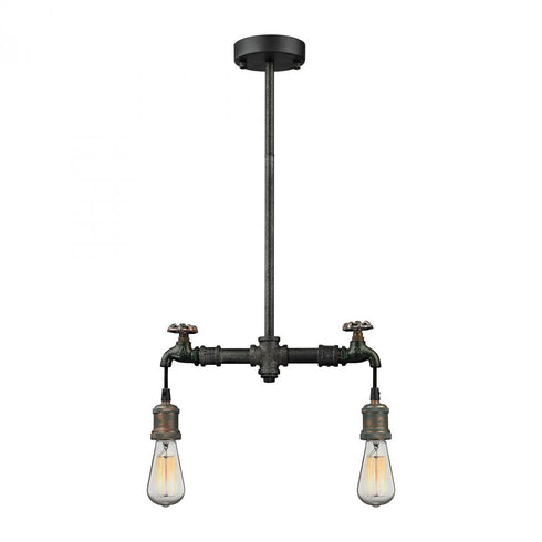 Elk Jonas 2 Light Chandelier in Multi Tone Weathered with Faucet Motif Model: 14286/2