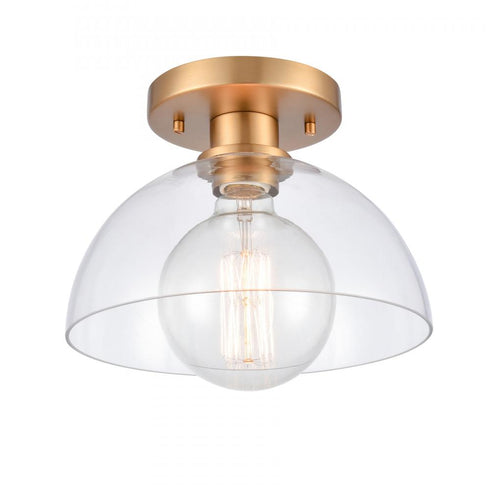 Elk Julian 10 Inch Wide 1 Light Semi Flush Mount Brushed Gold Model: 89914/1