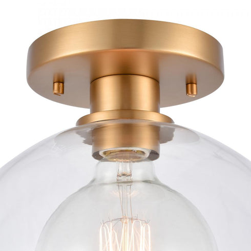 Elk Julian 10 Inch Wide 1 Light Semi Flush Mount Brushed Gold Model: 89914/1