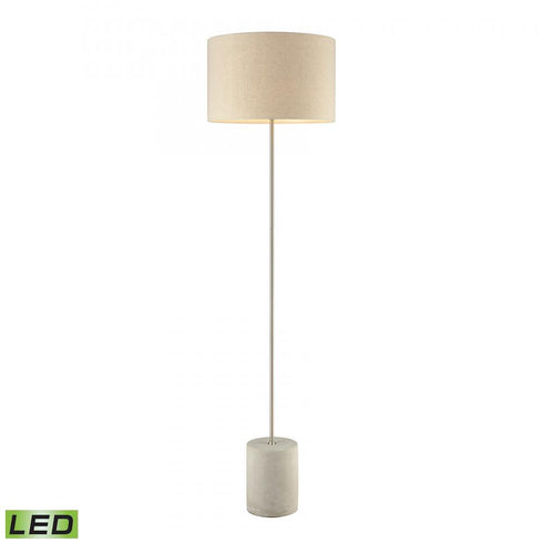 Elk Katwijk 64 Inch High 1 Light Floor Lamp Nickel Includes LED Bulb in Polished Concrete Finish Model: D3452-LED