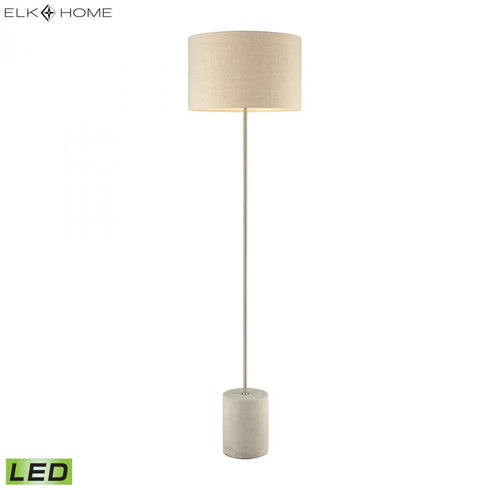 Elk Katwijk 64 Inch High 1 Light Floor Lamp Nickel Includes LED Bulb in Polished Concrete Finish Model: D3452-LED