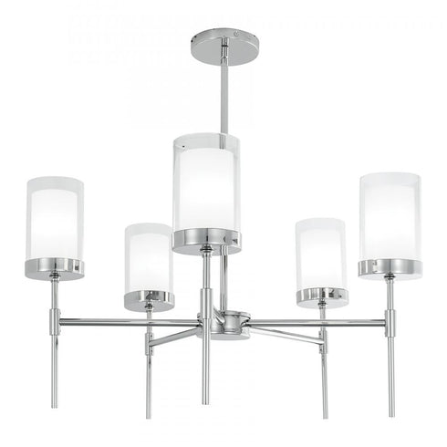Elk Kimberly 27 Inch Wide 5 Light Chandelier in Polished Nickel Model: 8971-PN-CL