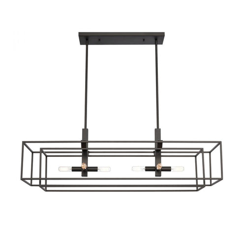 Elk Kinsley 38 Inch Wide 8 Light Linear Chandelier in Oil Rubbed Bronze Model: 66286/8