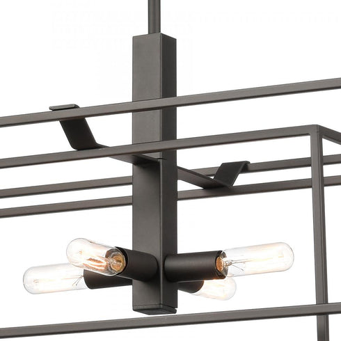 Elk Kinsley 38 Inch Wide 8 Light Linear Chandelier in Oil Rubbed Bronze Model: 66286/8
