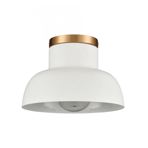 Elk Lewellen 10 Inch Wide 1 Light Semi Flush Mount in Matte White Model: EC89704/1
