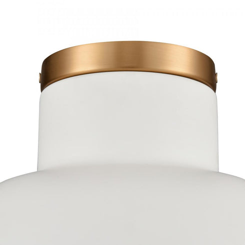 Elk Lewellen 10 Inch Wide 1 Light Semi Flush Mount in Matte White Model: EC89704/1