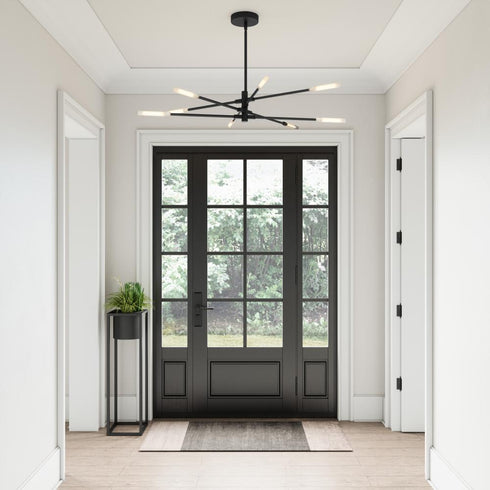 Elk Light Streak 48.5 Inch Wide 8 Light Chandelier in Matte Black Model: 85037/LED