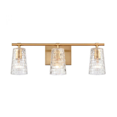 Elk Lightweave 22 Inch Wide 3 Light Vanity Light in Satin Brass Model: 82172/3