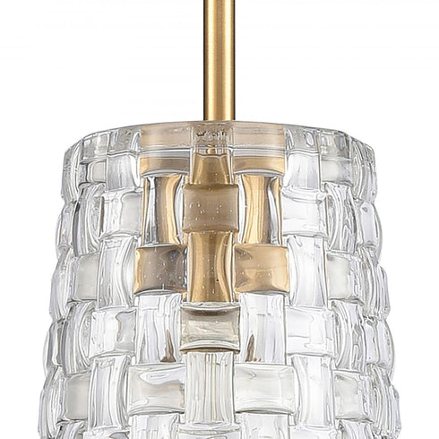 Elk Lightweave 5.5 Inch Wide 1 Light Mini Pendant in Satin Brass Model: 82175/1