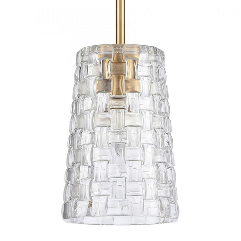Elk Lightweave 5.5 Inch Wide 1 Light Mini Pendant in Satin Brass Model: 82175/1
