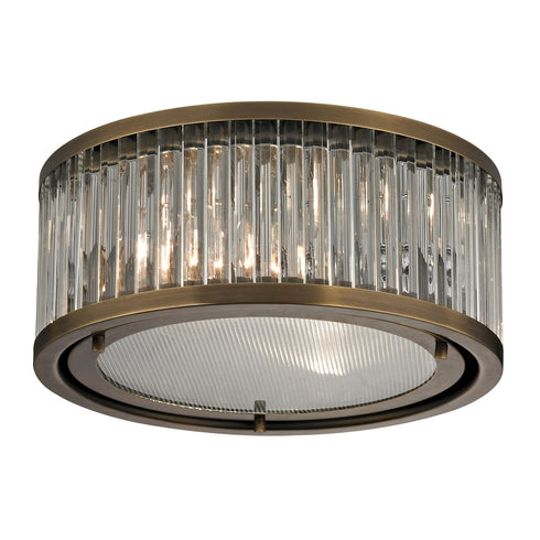 Elk Linden Manor FLUSH MOUNT in Aged Brass Finish Model: 46122/2