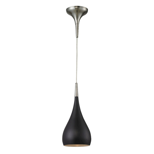 Elk Lindsey 1 Light Mini Pendant in Satin Nickel with Oiled Bronze Shade Model: 31341/1OB