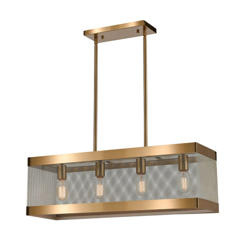 Elk Line in the Sand 4 Light CHANDELIER in Satin Brass Antique Silver Antique Silver Finish Model: D4334