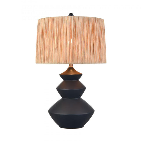 Elk Lombard 27 Inch High 1 Light Table Lamp Black in Black Glazed Finish Model: S0019-11177